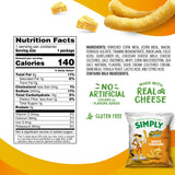 Cheetos Simply Puffs Cheese White Cheddar Flavored Snacks, 8 Count