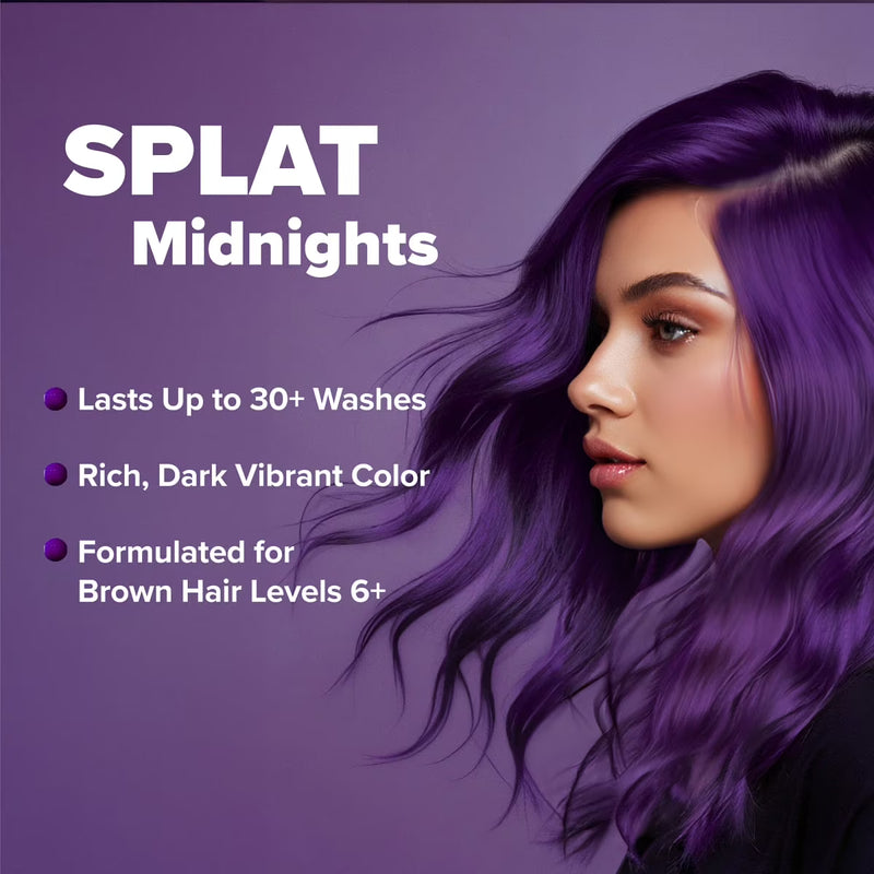 Splat Midnight Tanzanite Hair Dye Kit, Semi-Permanent Purple Hair Color for Brunettes