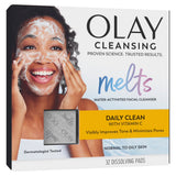 Olay Cleansing Melts + Vitamin C Face Wash, 32 count, Water-Activated Face Wash Cleans, Tones, and Refreshes Skin