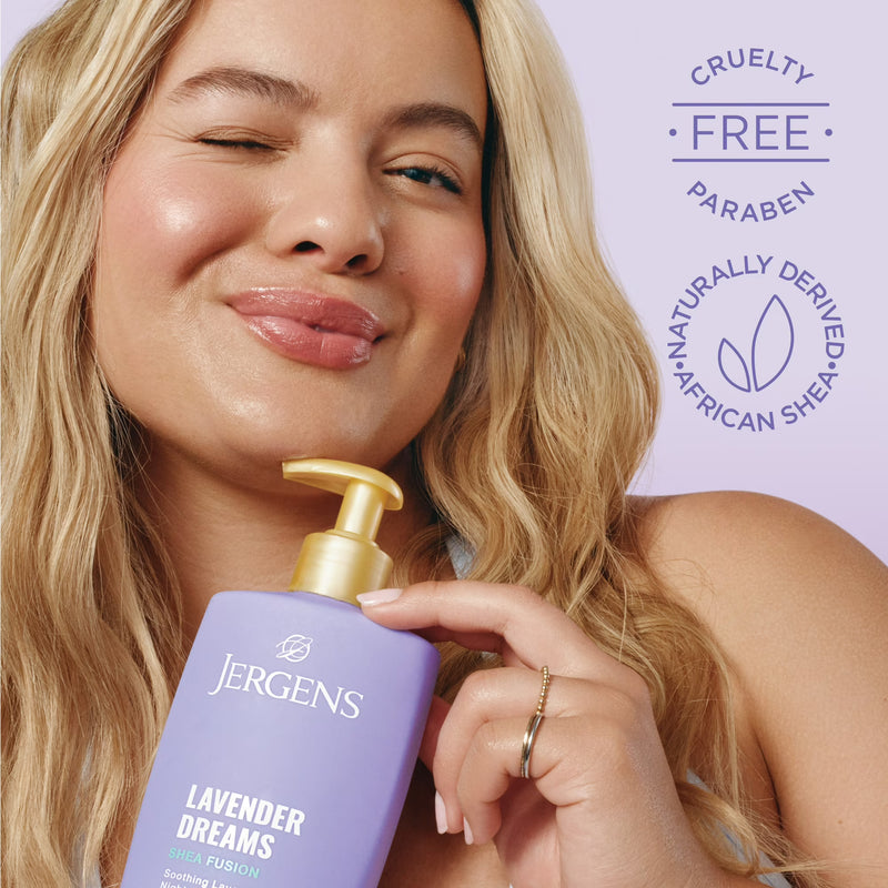 Jergens Shea Fusion Lavender Dreams Scented Body Lotion, Moisturizer for Dry Skin, 14 fl oz