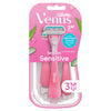 Venus Sensitive Women's 3 Blade Disposable Razor, 3 count, Pink