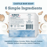Kirk's Castile Bar Soap - Made With Premium Coconut Oil, Original Fresh Scent, 4 oz. Bars, 4 Pack