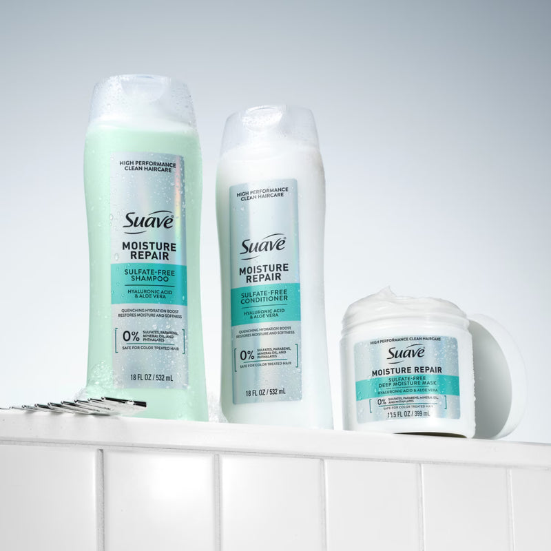 Suave Moisture Repair Sulfate-Free Conditioner with Hyaluronic Acid & Aloe Vera, 18 FL OZ