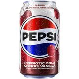 Pepsi Prebiotic Cola Soda Pop, Cherry Vanilla, 12 fl oz, 8 pack cans