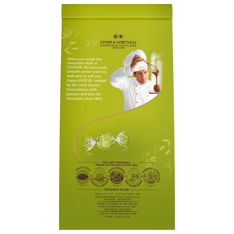 Lindt LINDOR Pistachio Milk Chocolate Candy Truffles, 5.1 oz. Bag