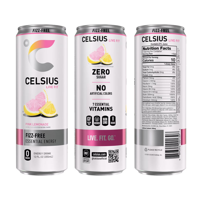 CELSIUS Fizz Free Variety Pack, Functional Energy Drink 12 fl oz (Pack of 12)