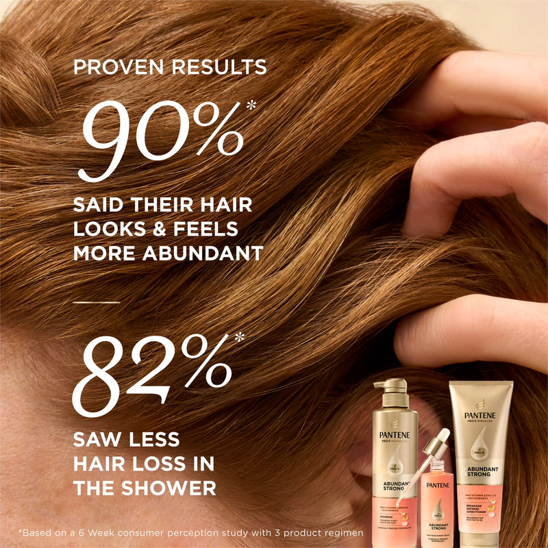 Pantene Abundant & Strong Shampoo, Strengthens Scalp's Hold on Hair Roots, 13.5 fl oz