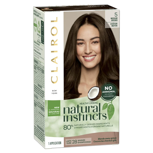 Clairol Natural Instincts Demi-Permanent Hair Color Crème 5 Medium Brown, 1 Application