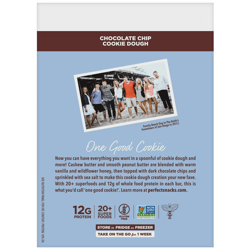 Perfect Bar Gluten-Free Chocolate Chip Cookie Dough Protein Bar, 4 count, 2.2 oz