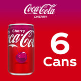 Coca-Cola Cherry Soda Pop Mini Cans, 7.5 fl oz, 6 Pack