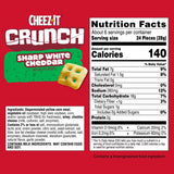 Cheez-It Crunch Sharp White Cheddar Cheesy Baked Snacks, Lunch Snacks, 6.5 oz