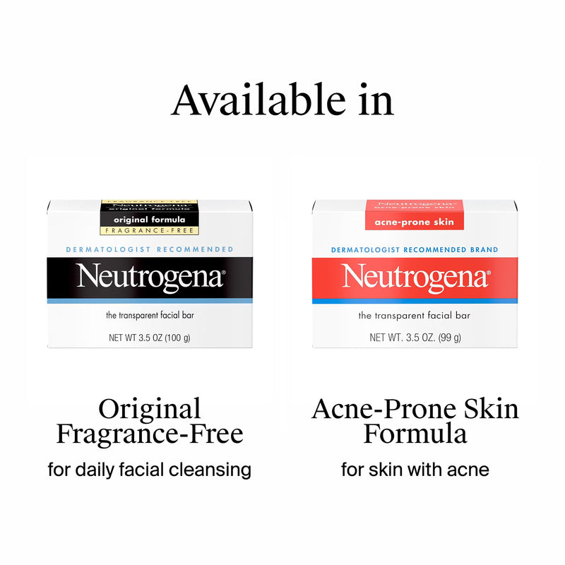 Neutrogena Original Gentle Facial Cleansing Bar, Fragrance-Free Daily Face Soap, 3.5 oz