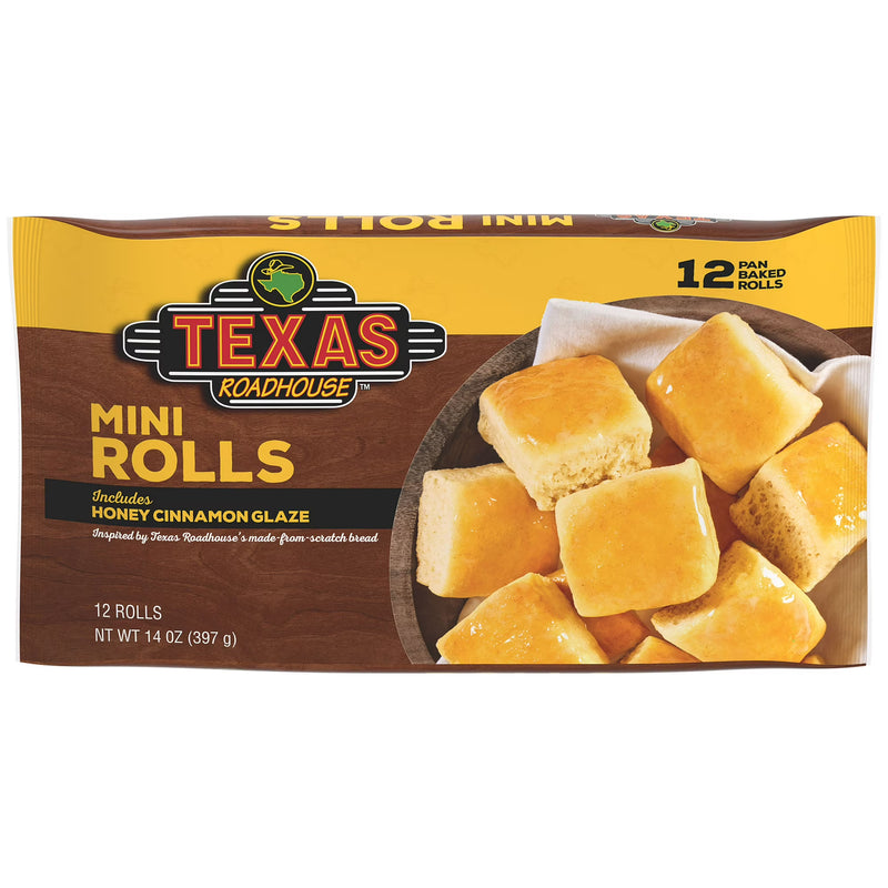 Texas Roadhouse Mini Rolls with Honey Cinnamon Glaze, 12 Count