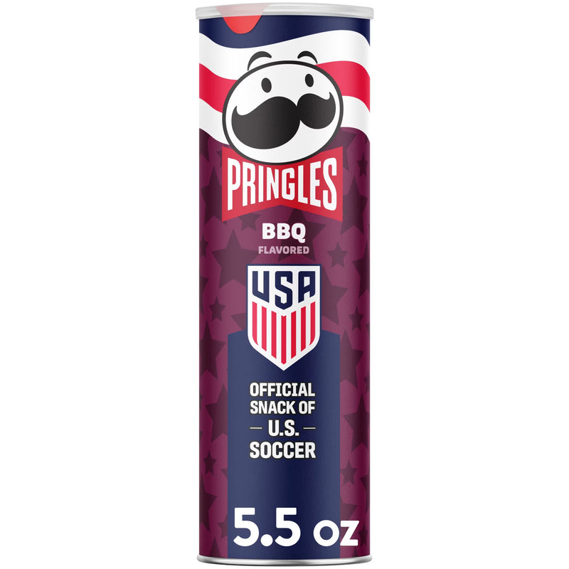 Pringles BBQ Potato Crisps Chips, Lunch Snacks, 5.5 oz Canister