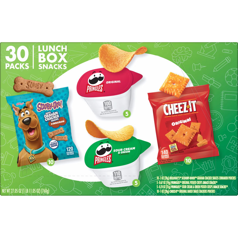 Cheez-It, Pringles, SCOOBY-DOO! Variety Pack Snacks, Lunch Snacks, 30 Count