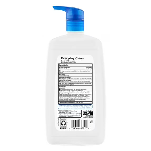 Equate Everyday Clean Nourishing Dandruff Shampoo, 28.2 fl oz, Compare to Head & Shoulders Active Ingredient