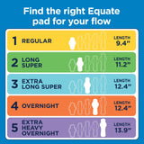 Equate Ultra Thin Pads with Flexi-Wings, Overnight Absorbency, Size 4, 14 Count