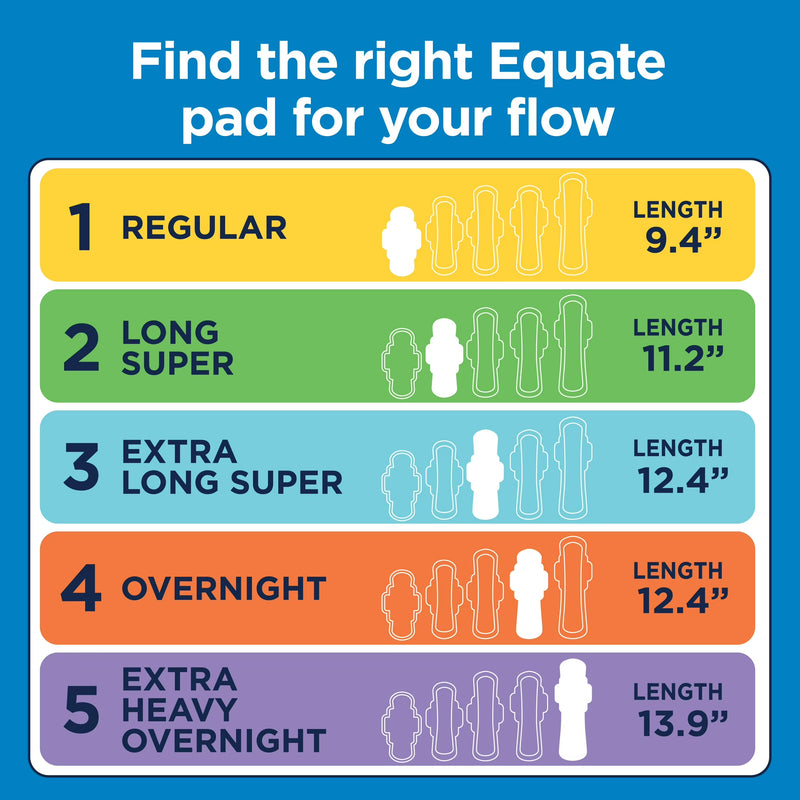 Equate Ultra Thin Pads with Flexi-Wings, Regular Absorbency, Size 1, 18 Count