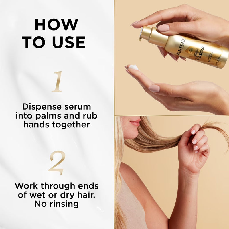 Pantene Hair Serum, Split Ends Hair Treatment, for Damaged Hair, Miracle Rescue, 3.2 oz