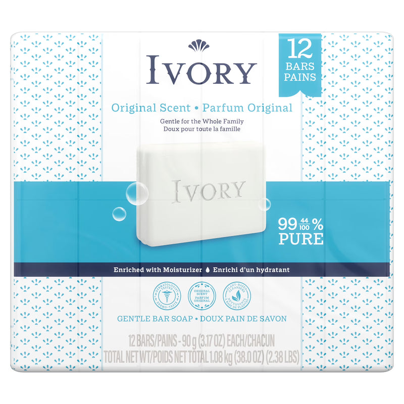 Ivory Gentle Bar Soap, Original Scent 3.17 oz (12 count)