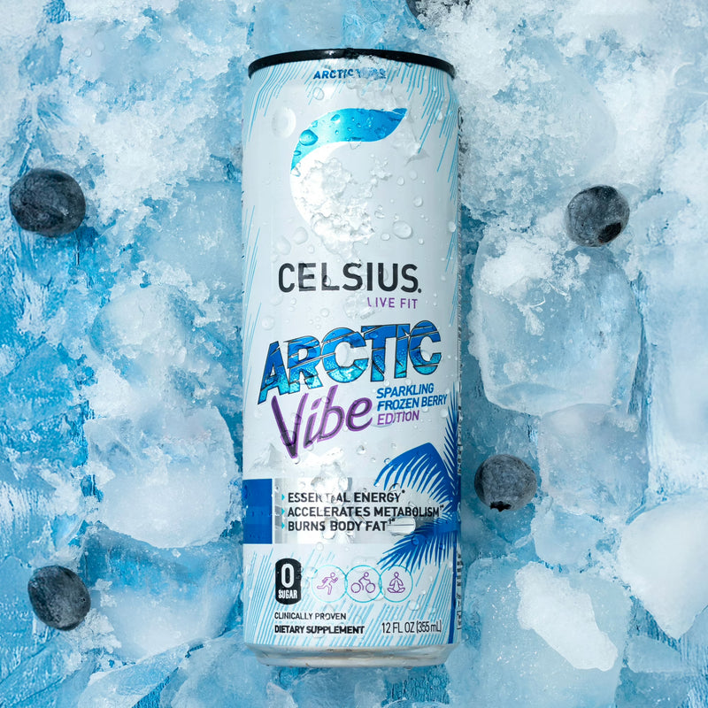 CELSIUS Sparkling Arctic Vibe, Functional Energy Drink 12 fl oz (Pack of 12)