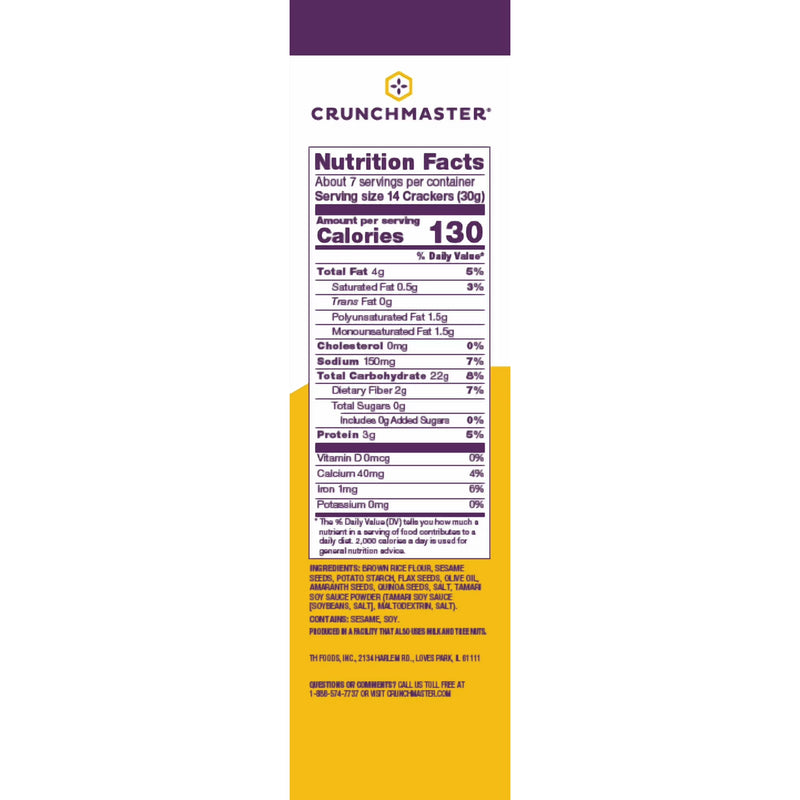 Crunchmaster Multi-Seed Original Gluten-Free crackers, Party Pack, 7 oz. Bag in Box