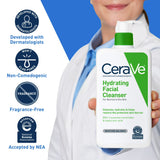 CeraVe Hydrating Facial Cleanser for Normal to Dry Skin, Daily Face Wash for Dryness, 16 fl oz