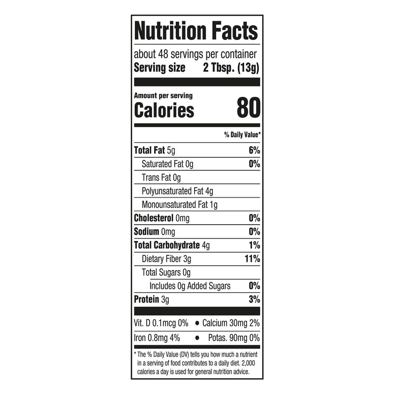 Great Value Organic Whole Flax Seed, 22 oz