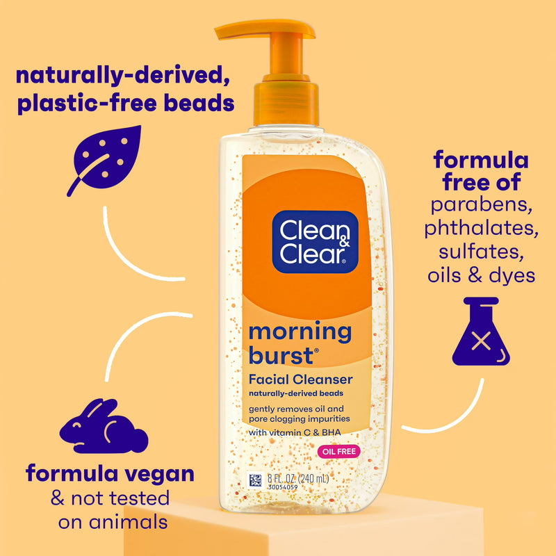 Clean & Clear Morning Burst Oil-Free Gentle Daily Acne Face Wash, 8 fl. oz