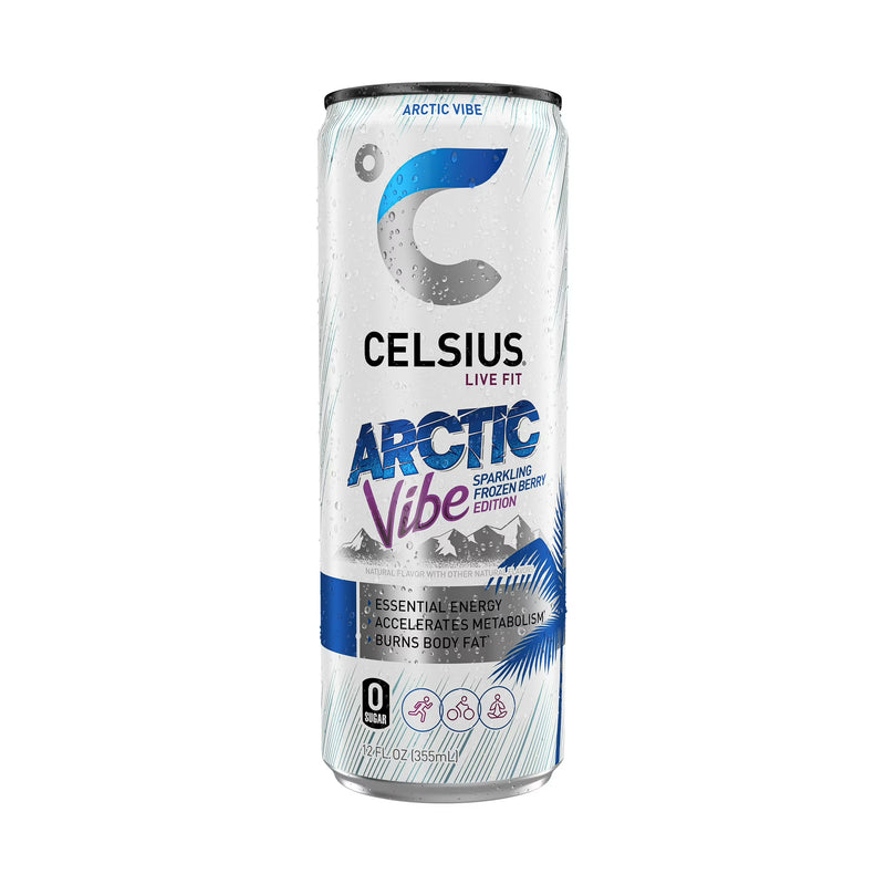 CELSIUS Sparkling Arctic Vibe, Functional Energy Drink 12 fl oz (Pack of 12)