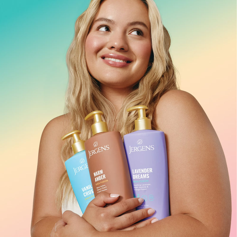 Jergens Shea Fusion Vanilla Crush Scented Body Lotion, Moisturizer for Dry Skin, 14 fl oz