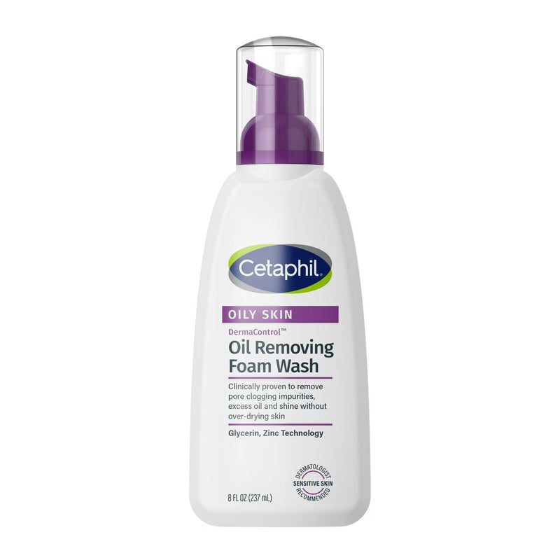 Cetaphil Derma Control Oil Removing Foam Wash for Oliy, Sensitive Skin, 8 oz