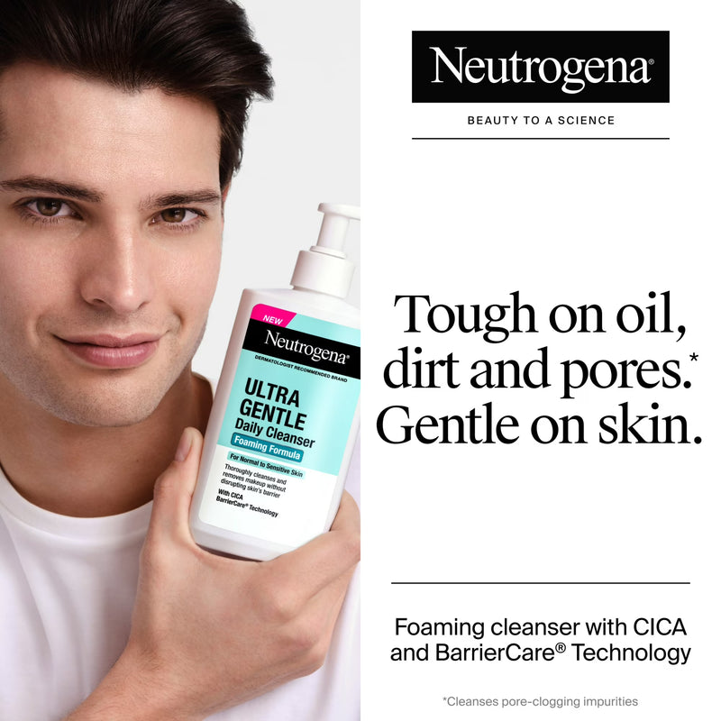 Neutrogena Ultra Gentle Foaming Facial Cleanser, Daily Face Wash, 12 fl. oz