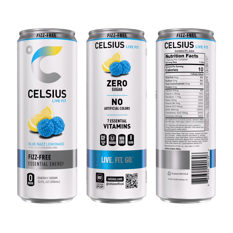 CELSIUS Fizz Free Variety Pack, Functional Energy Drink 12 fl oz (Pack of 12)