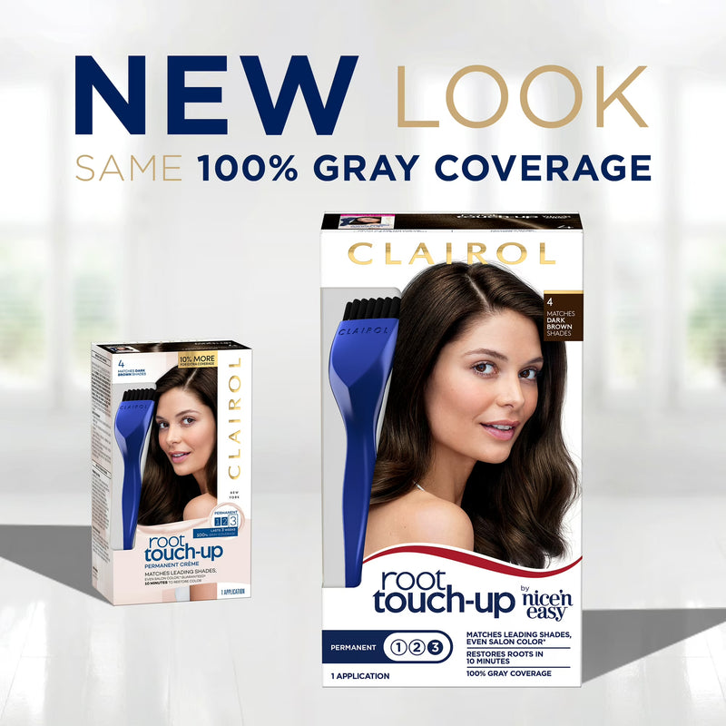 Clairol Root Touch-Up by Nice'n Easy Permanent Hair Dye, 4G Dark Golden Brown Hair Color, Pack of 1