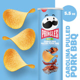 Pringles Carolina Pulled Pork BBQ Potato Crisps Chips, Lunch Snacks, 5.5 oz Canister