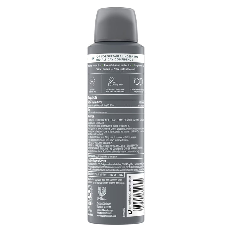 Dove Men+Care Extra Fresh Long Lasting Antiperspirant Deodorant Dry Spray, Citrus, 3.8 oz