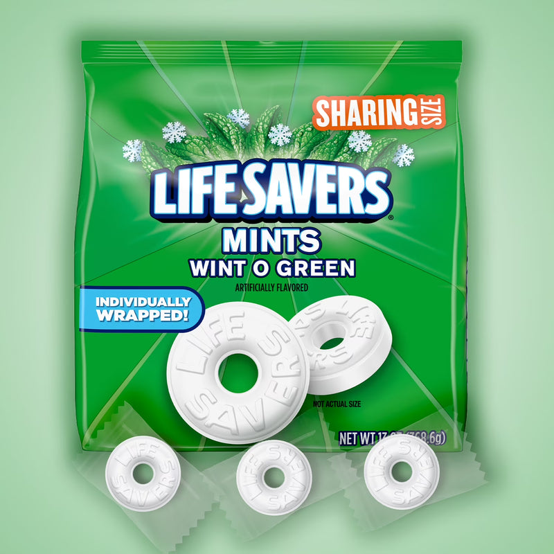 Life Savers Wint-O-Green Breath Mints Hard Candy, Sharing Size - 13 oz