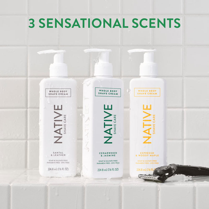 Native Shave Cream for Face & Body, Cedarwood & Jasmine 7.6 fl oz