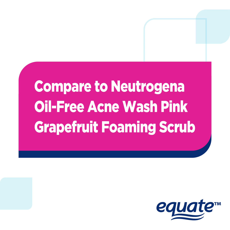 Equate Pink Grapefruit Foaming Acne Scrub, 4.2 fl oz