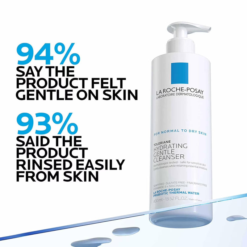 La Roche-Posay Toleriane Hydrating Gentle Face Cleanser, Daily Face Wash for Dry Sensitive Skin, 13.52