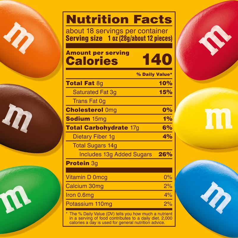 M&M'S Peanut Milk Chocolate Candy, Family Size (18.08 oz)