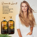Majestic Pure Argan Oil Shampoo and Conditioner 16 fl oz Each, Improve Formula Sulfate Free, Vitamin Enriched for Men and Women, 16 fl oz Each