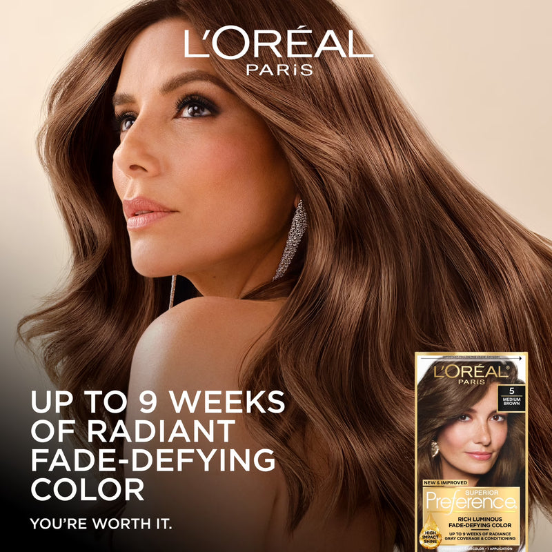 L'Oréal Paris Superior Preference Fade-Defying Adult Permanent Hair Color, 7A Dark Ash Blonde, 1 Kit