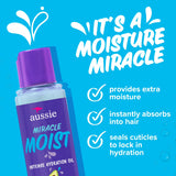 Aussie Miracle Moist Intense Hydration Hair Oil with Jojoba Oil, for Dry and Damaged Hair, 3.2 fl oz