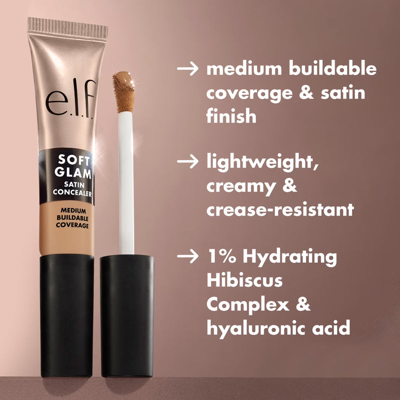 e.l.f. Soft Glam Satin Concealer, 15 Fair Warm, 0.21 fl oz