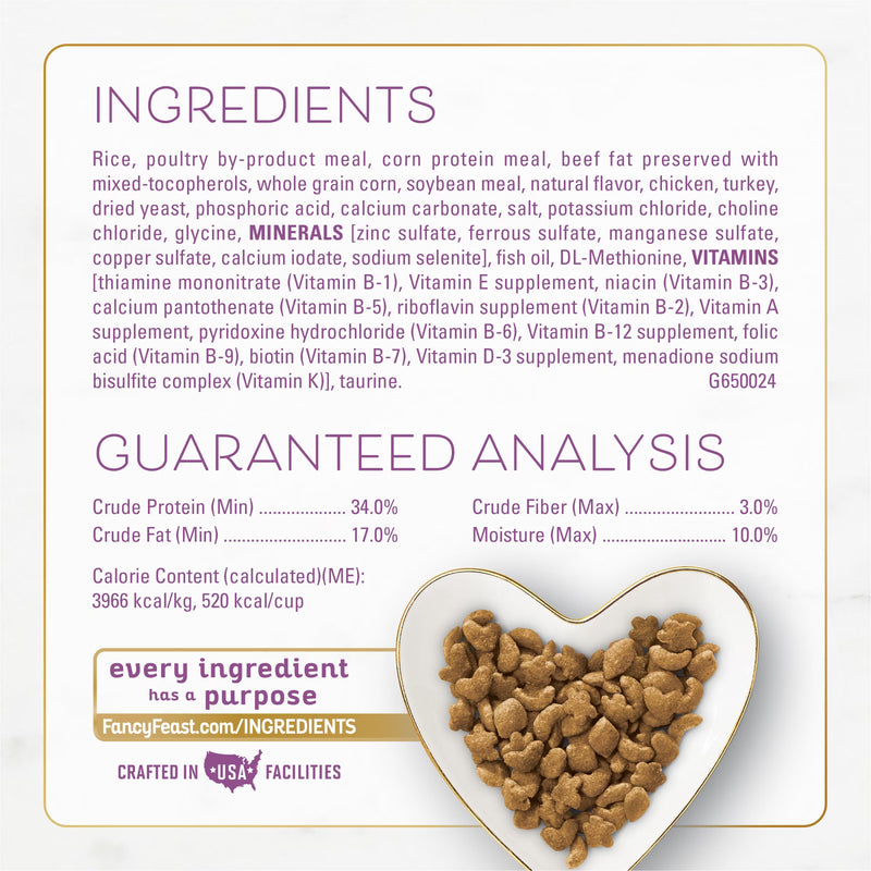 Purina Fancy Feast Dry Cat Food with Savory Farm-Raised Chicken and Turkey, 7 lb.