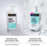 Neutrogena Ultra Gentle Foaming Facial Cleanser, Daily Face Wash, 12 fl. oz