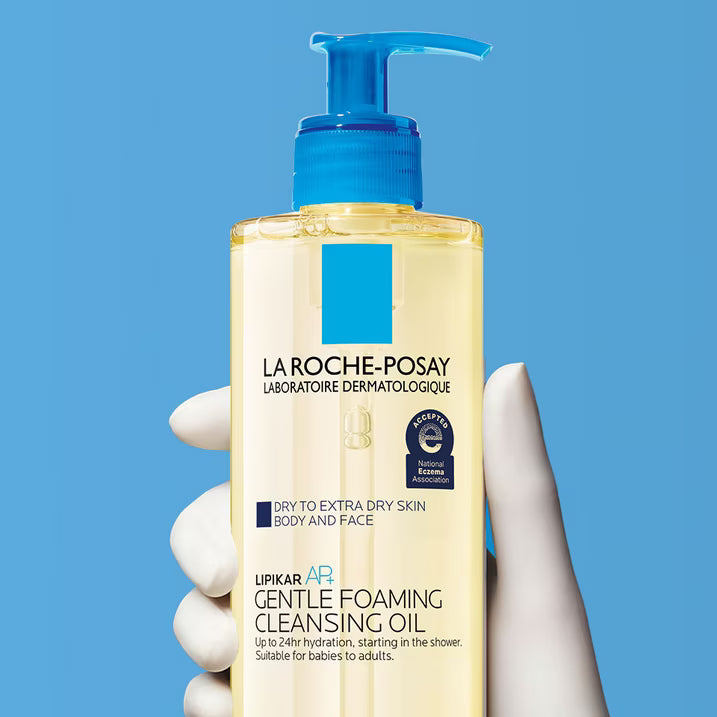 La Roche-Posay Lipikar AP+ Gentle Foaming Cleansing Oil Body Wash for Eczema & Sensitive Skin, 13.52 fl oz