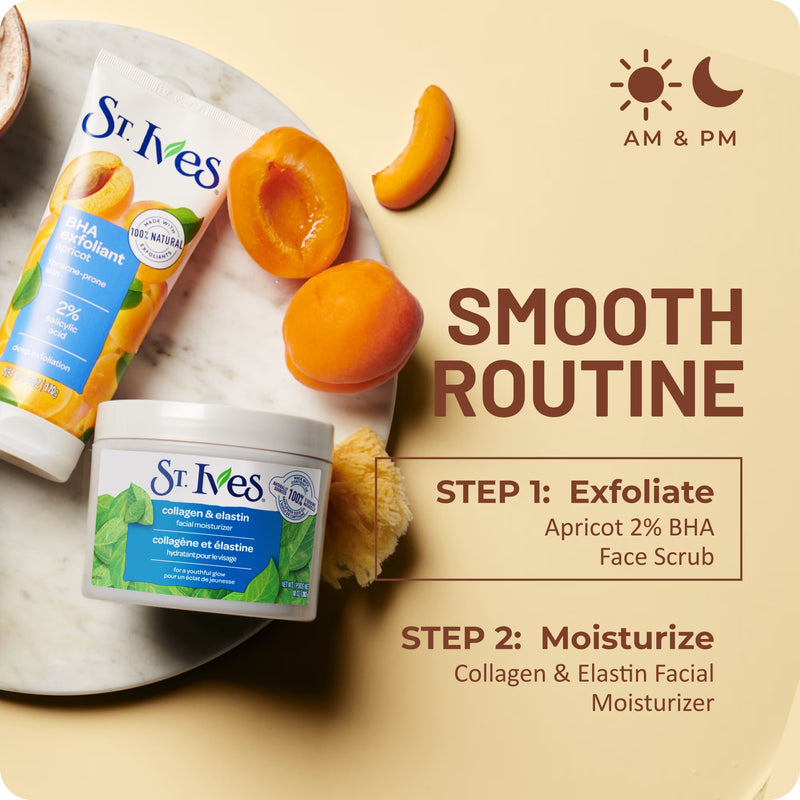 St. Ives BHA Apricot Face Scrub, Facial Exfoliant for Acne Prone Skin, 6oz